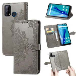 ART Peňaženkový kryt Oukitel C23 Pro ORNAMENT šedý