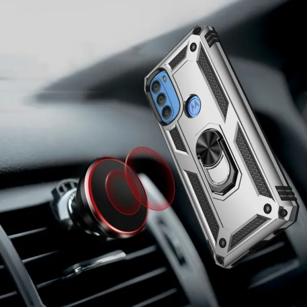 RING Ochranný obal pre Motorola Moto G71 5G strieborný