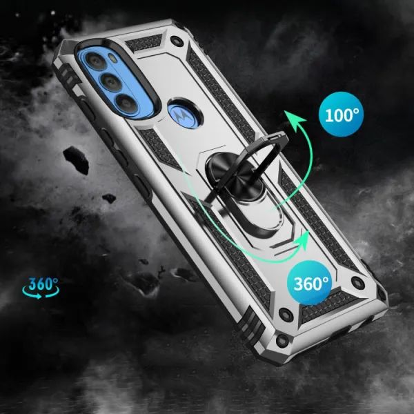 RING Ochranný obal pre Motorola Moto G71 5G strieborný