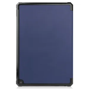 LEATHER Zaklápací obal Amazon Kindle Fire HD 10 / HD 10 2021 (11. generácia) tmavomodrý