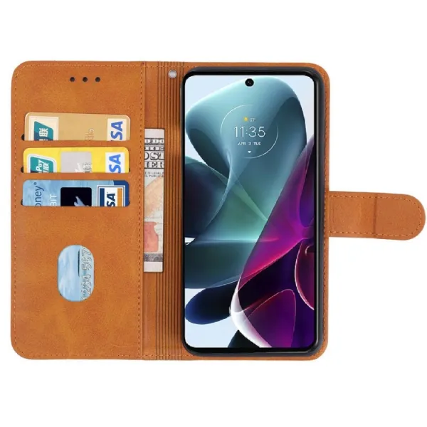 Peňaženkové puzdro Motorola Moto G200 5G hnedé