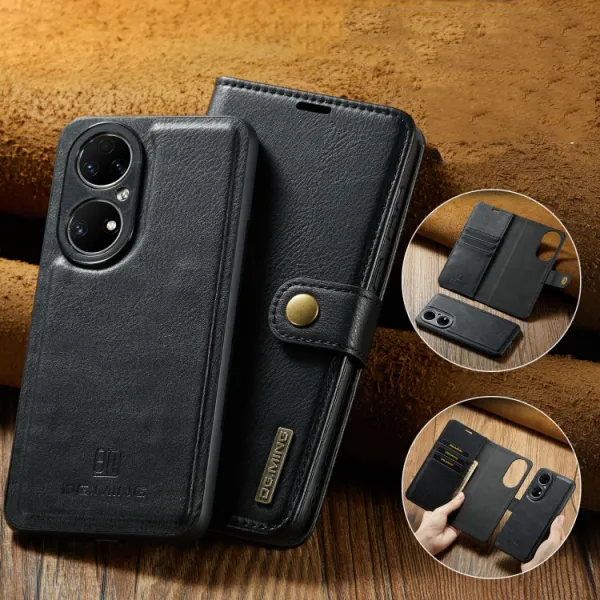 DG.MING Peňaženkový obal 2v1 Huawei P50 Pro čierny
