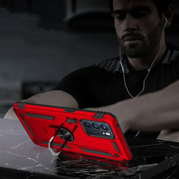 RING Ochranný obal pre Oppo Reno6 5G červený