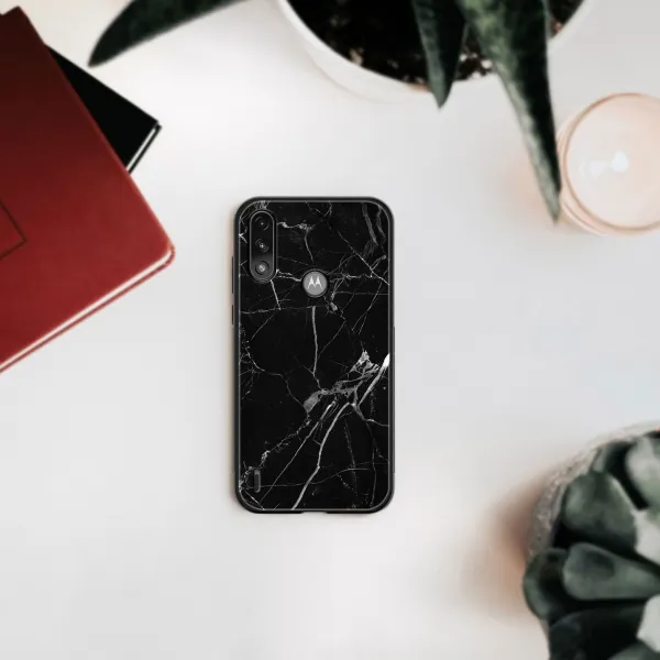 MY ART Silikónový kryt Motorola Moto E7 Power / E7i Power BLACK MARBLE (142)