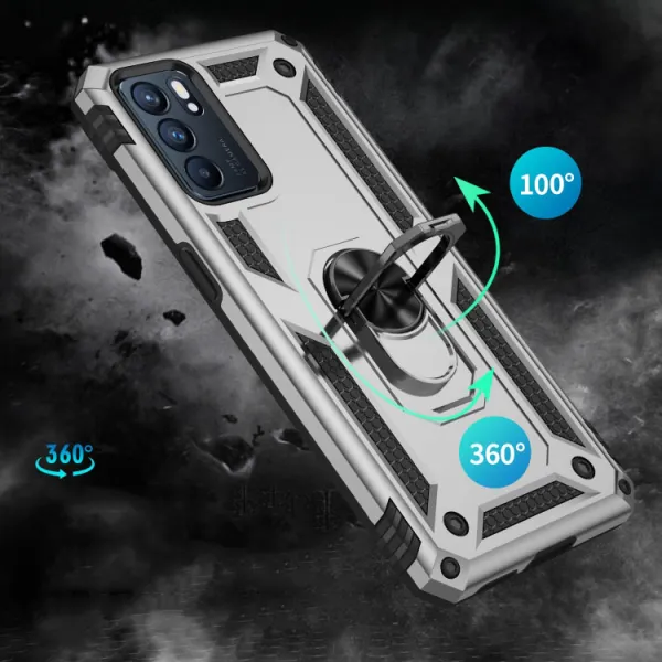 RING Ochranný obal pre Oppo Reno6 5G strieborný
