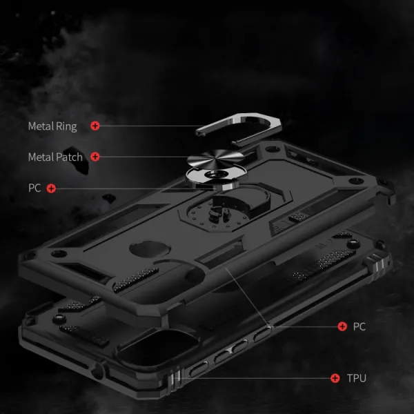 RING Ochranný obal pre Motorola Moto E20 / E30 / E40 čierny