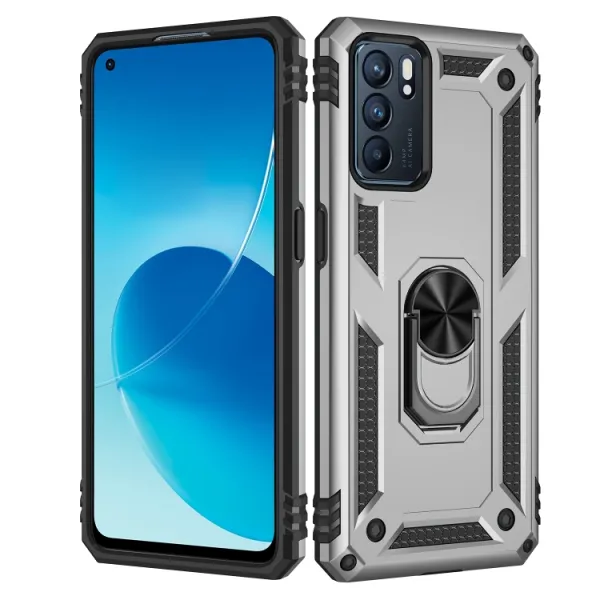 RING Ochranný obal pre Oppo Reno6 5G strieborný