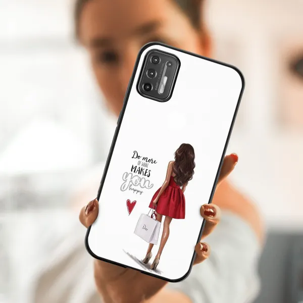 MY ART Silikónový kryt Motorola Moto G9 Plus RED DRESS (137)
