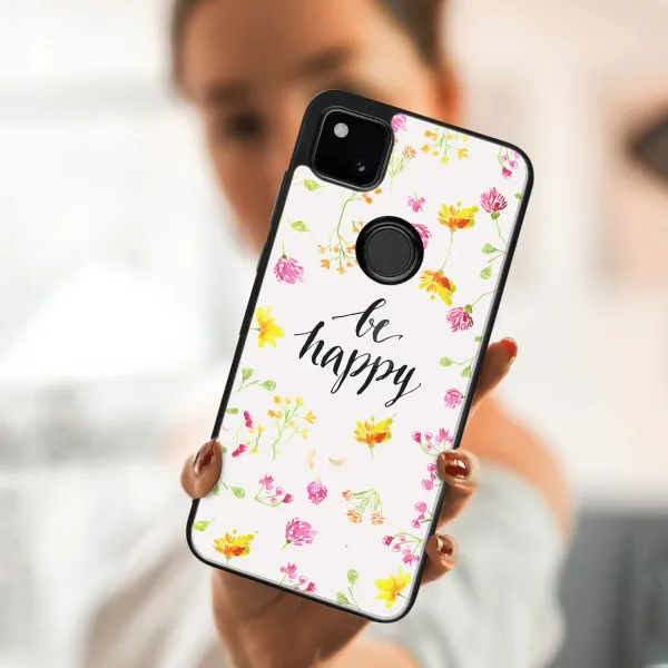 MY ART Silikónový kryt Google Pixel 4a BE HAPPY (019)