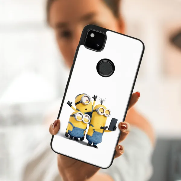 MY ART Silikónový kryt Google Pixel 4a MINIONS SELFIE (022)