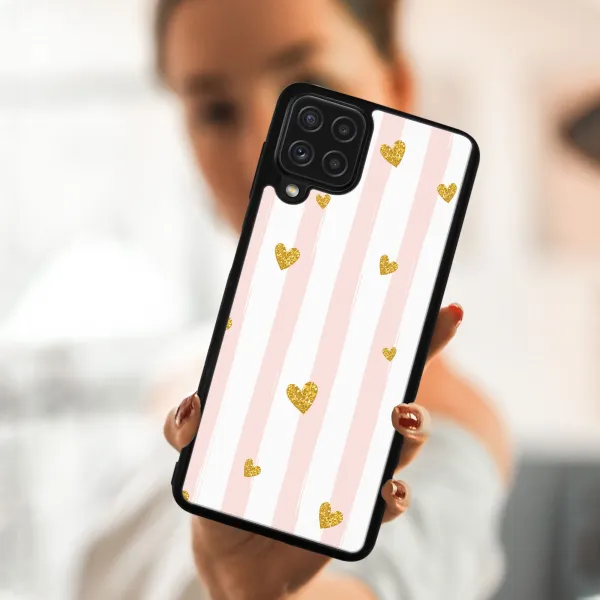 MY ART Silikónový kryt Samsung Galaxy A22 HEARTS (006)