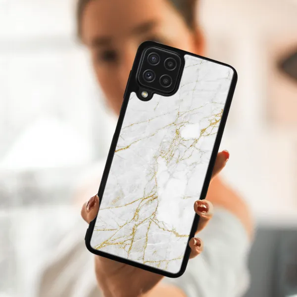 MY ART Silikónový kryt Samsung Galaxy A22 WHITE STONE (011)