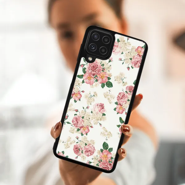 MY ART Silikónový kryt Samsung Galaxy A22 PINK ROSES (016)