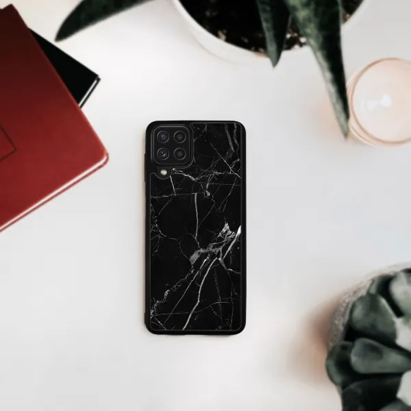 MY ART Silikónový kryt Samsung Galaxy A22 BLACK MARBLE (142)