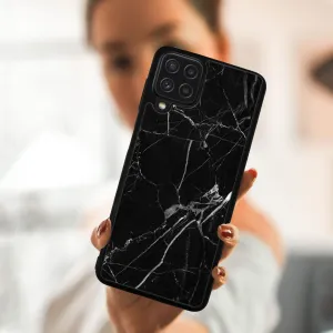 MY ART Silikónový kryt Samsung Galaxy A22 BLACK MARBLE (142)