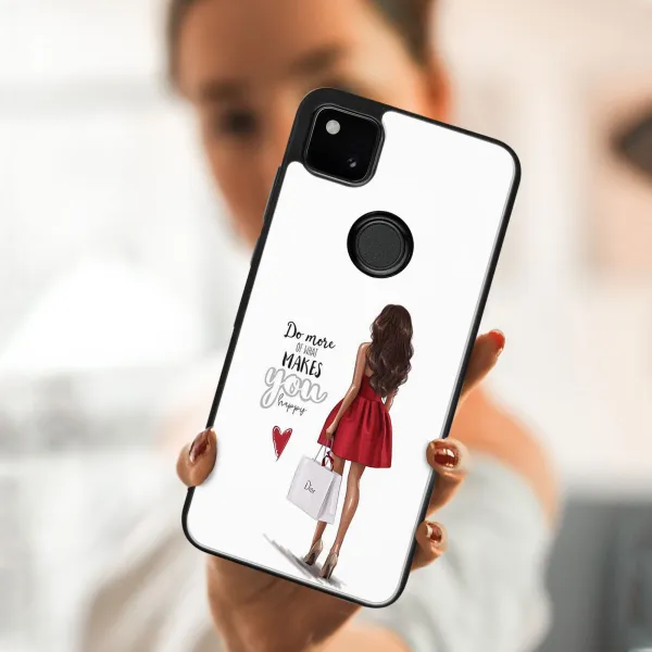 MY ART Silikónový kryt Google Pixel 4a RED DRESS (137)