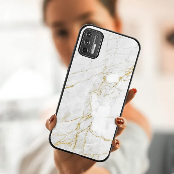 MY ART Silikónový kryt Motorola Moto G9 Plus WHITE STONE (011)