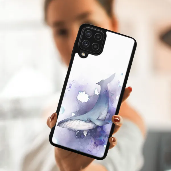 MY ART Silikónový kryt Samsung Galaxy A22 WHALE (242)