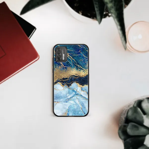 MY ART Silikónový kryt Motorola Moto G9 Plus BLUE MARBLE (141)