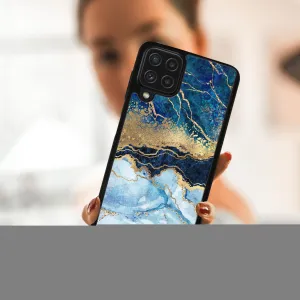 MY ART Silikónový kryt Samsung Galaxy A22 BLUE MARBLE (141)