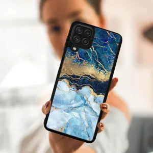 MY ART Silikónový kryt Samsung Galaxy A12 / M12 BLUE MARBLE (141)