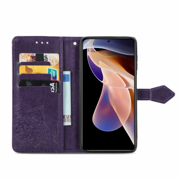 ART Peňaženkový kryt Xiaomi Redmi Note 11 Pro ORNAMENT fialový