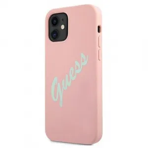 GUESS SILICONE VINTAGE Kryt Apple iPhone 12 mini ružový