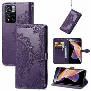 ART Peňaženkový kryt Xiaomi Redmi Note 11 Pro ORNAMENT fialový
