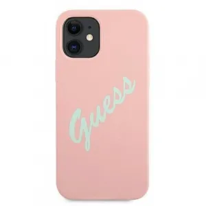 GUESS SILICONE VINTAGE Kryt Apple iPhone 12 mini ružový