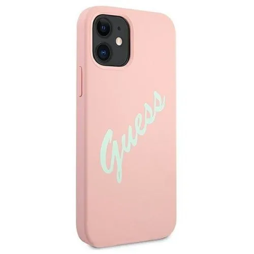 GUESS SILICONE VINTAGE Kryt Apple iPhone 12 mini ružový