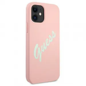 GUESS SILICONE VINTAGE Kryt Apple iPhone 12 mini ružový