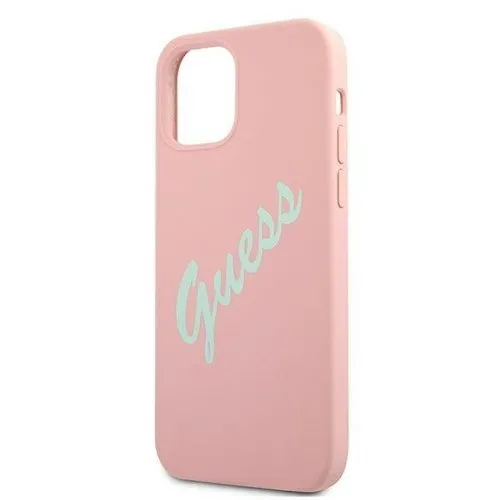 GUESS SILICONE VINTAGE Kryt Apple iPhone 12 mini ružový