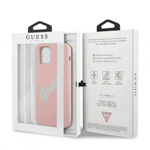 GUESS SILICONE VINTAGE Kryt Apple iPhone 12 mini ružový