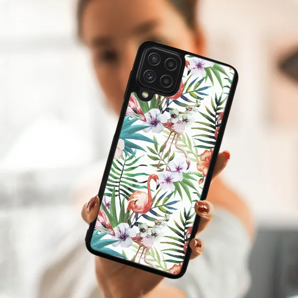 MY ART Silikónový kryt Samsung Galaxy A12 / M12 FLAMINGOS (009)