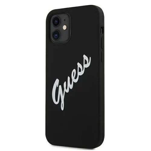 GUESS SILICONE VINTAGE Kryt Apple iPhone 12 mini čierny