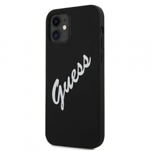 GUESS SILICONE VINTAGE Kryt Apple iPhone 12 mini čierny