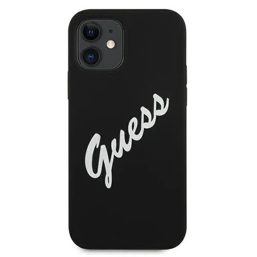 GUESS SILICONE VINTAGE Kryt Apple iPhone 12 mini čierny