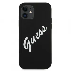 GUESS SILICONE VINTAGE Kryt Apple iPhone 12 mini čierny