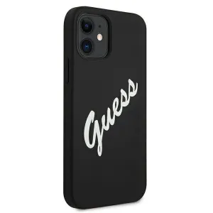 GUESS SILICONE VINTAGE Kryt Apple iPhone 12 mini čierny