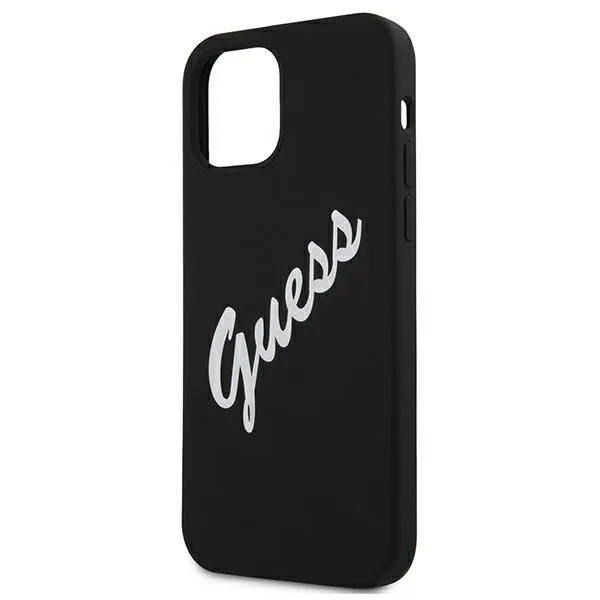 GUESS SILICONE VINTAGE Kryt Apple iPhone 12 mini čierny