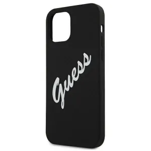 GUESS SILICONE VINTAGE Kryt Apple iPhone 12 mini čierny