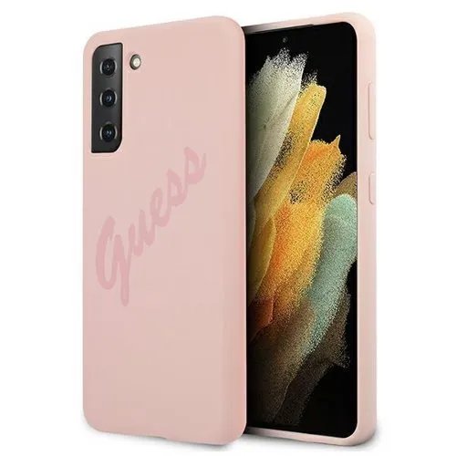 GUESS SILICONE VINTAGE Kryt Samsung Galaxy S21 Plus 5G ružový