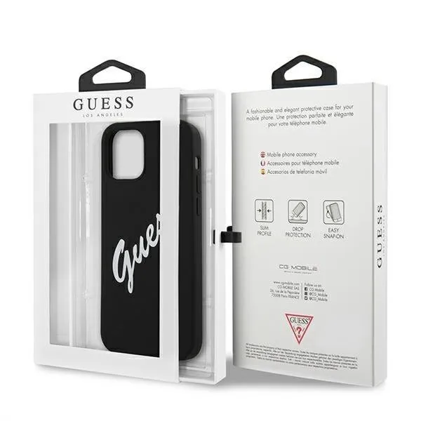 GUESS SILICONE VINTAGE Kryt Apple iPhone 12 mini čierny