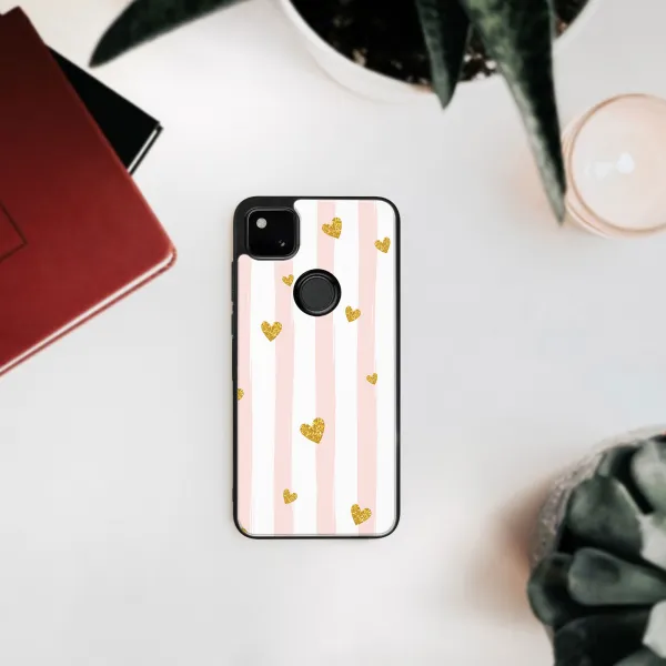 MY ART Silikónový kryt Google Pixel 4a HEARTS (006)
