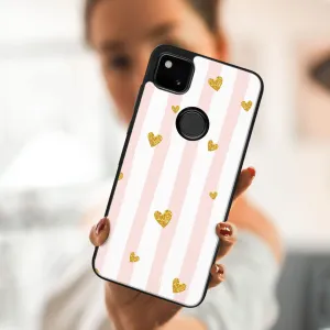 MY ART Silikónový kryt Google Pixel 4a HEARTS (006)