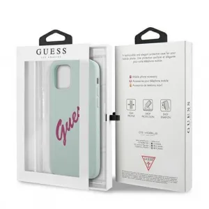 GUESS SILICONE VINTAGE Kryt Apple iPhone 12 / 12 Pro mentolový