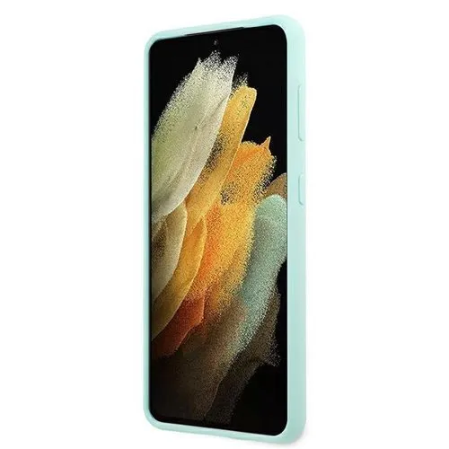 GUESS Silikónový obal Samsung Galaxy S21 Plus 5G mentolový