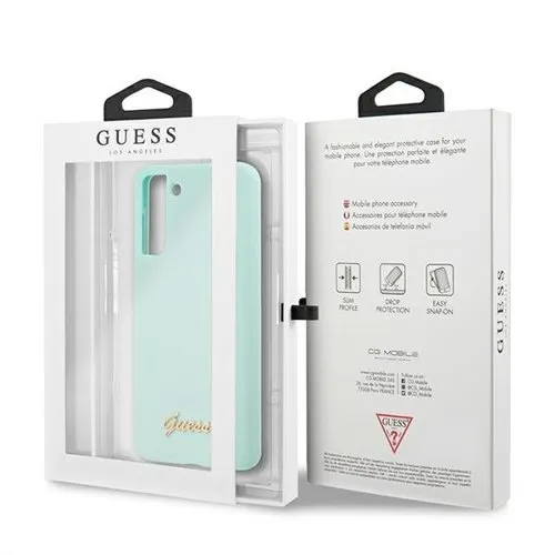 GUESS Silikónový obal Samsung Galaxy S21 Plus 5G mentolový