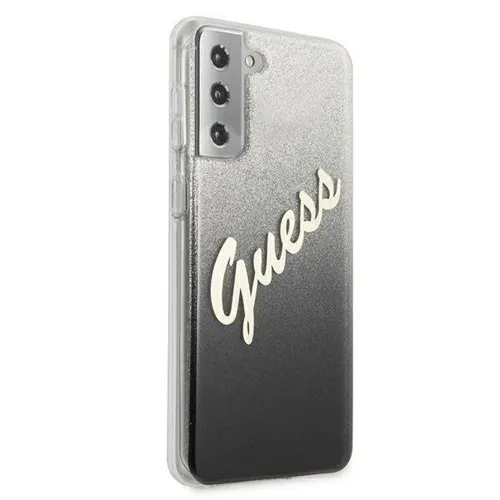 GUESS GLITTER Ochranný kryt Samsung Galaxy S21 Plus 5G čierny
