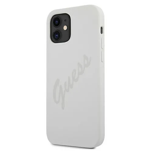 GUESS SILICONE VINTAGE Kryt Apple iPhone 12 mini biely